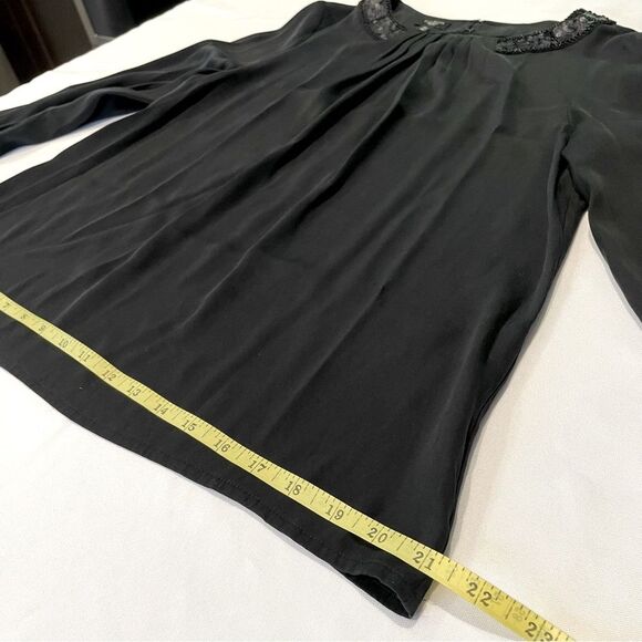 Talbots Women's Black Tunic Blouse with Sequins Neckline - Size 10p - Picture 9 of 11